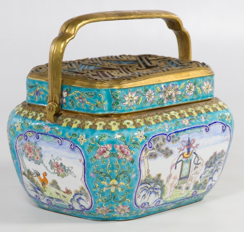 Asian Enameled Tea Caddy