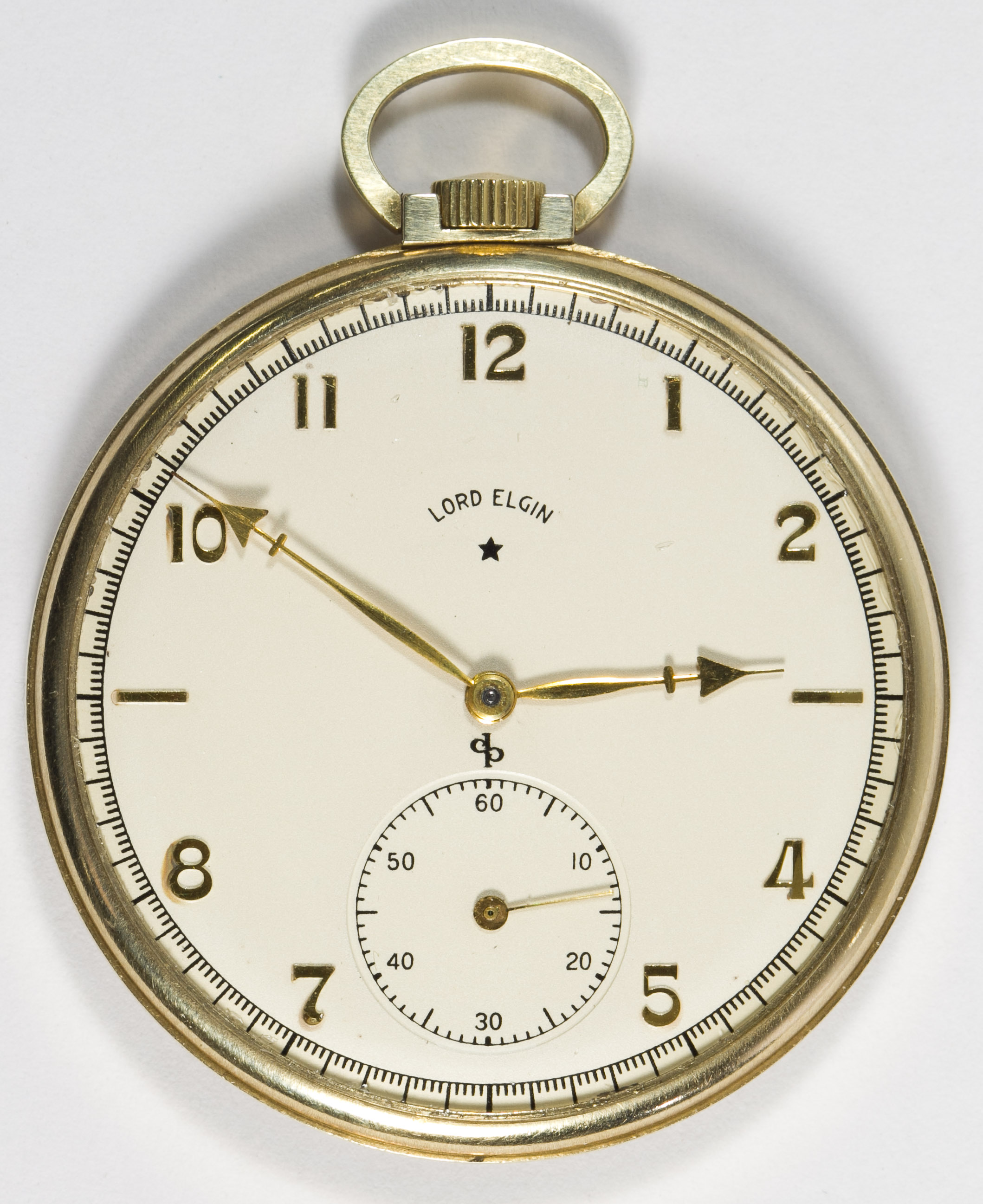 Lord Elgin 14k Gold Open Face Case Pocket Watch Leonard Auction