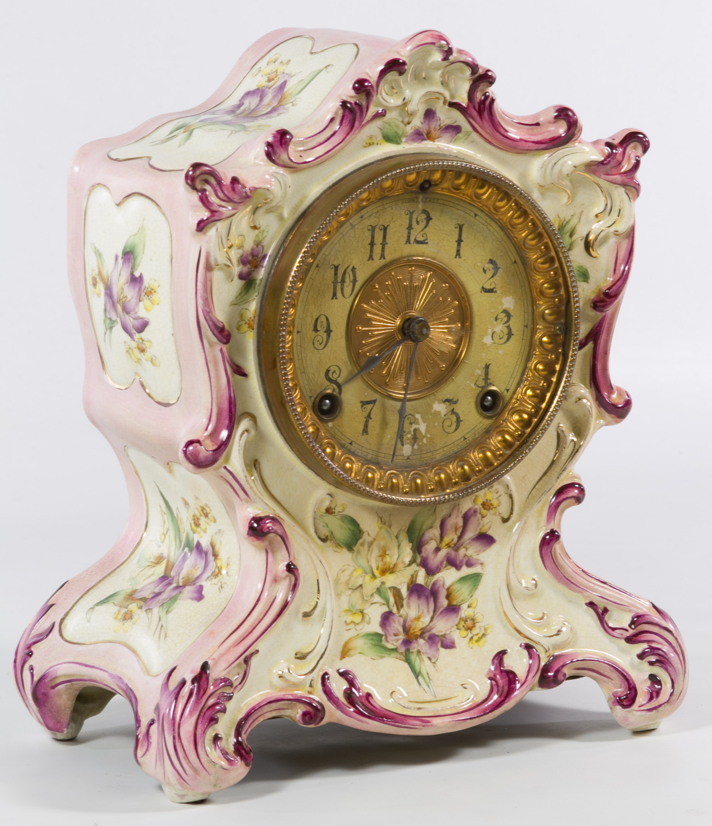 Ansonia Porcelain Mantel Clock Leonard Auction