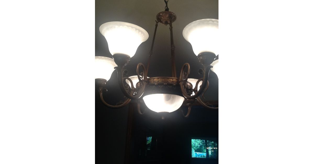 Lot 737 Six Light Electric Chandelier By Angelo Lighting Lot 737 Six Light Electric Chandelier By Angelo Lighting