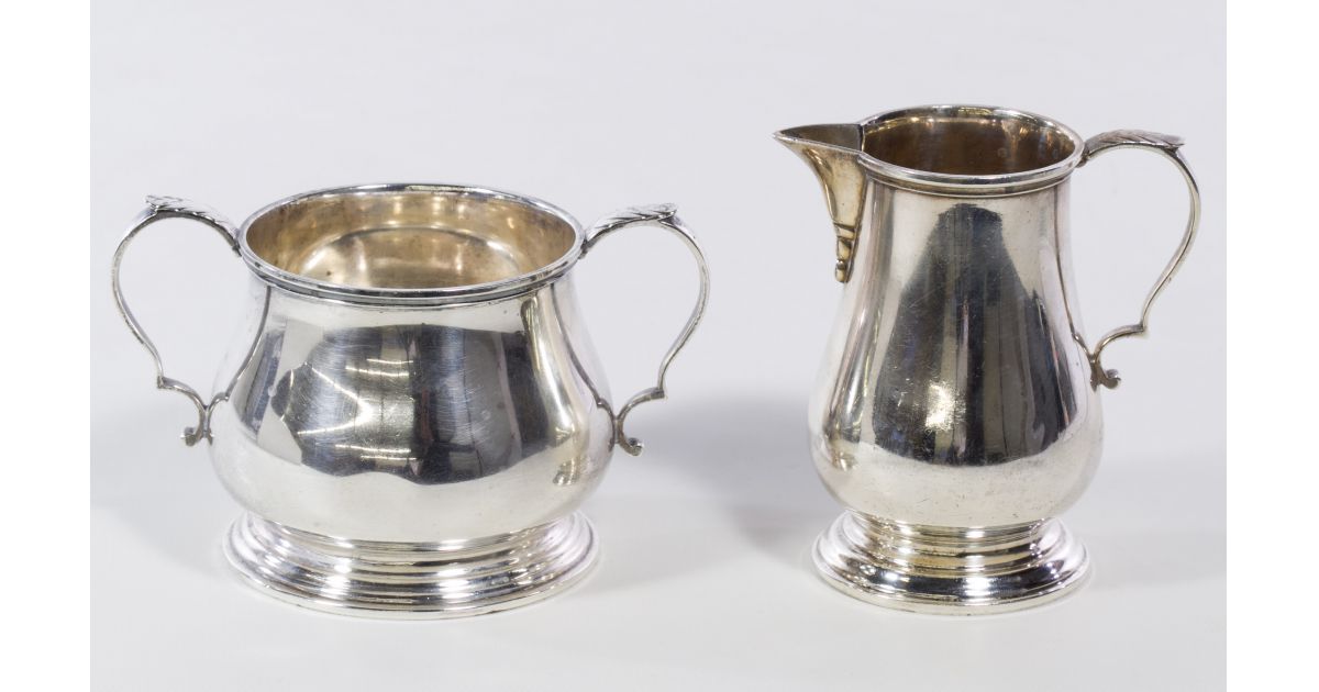 Lot 53 Sterling Silver Creamer and Sugar Leonard Auction Sale 212