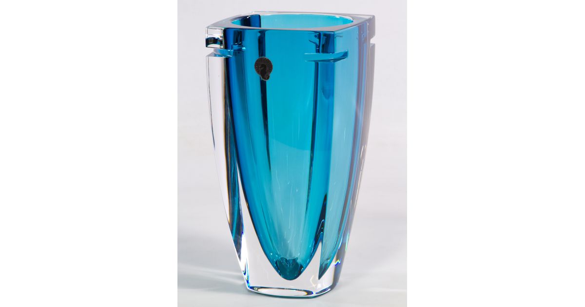 Lot 320 Waterford Crystal "Metra Turquoise" Flower Vase Leonard Auction Sale 212