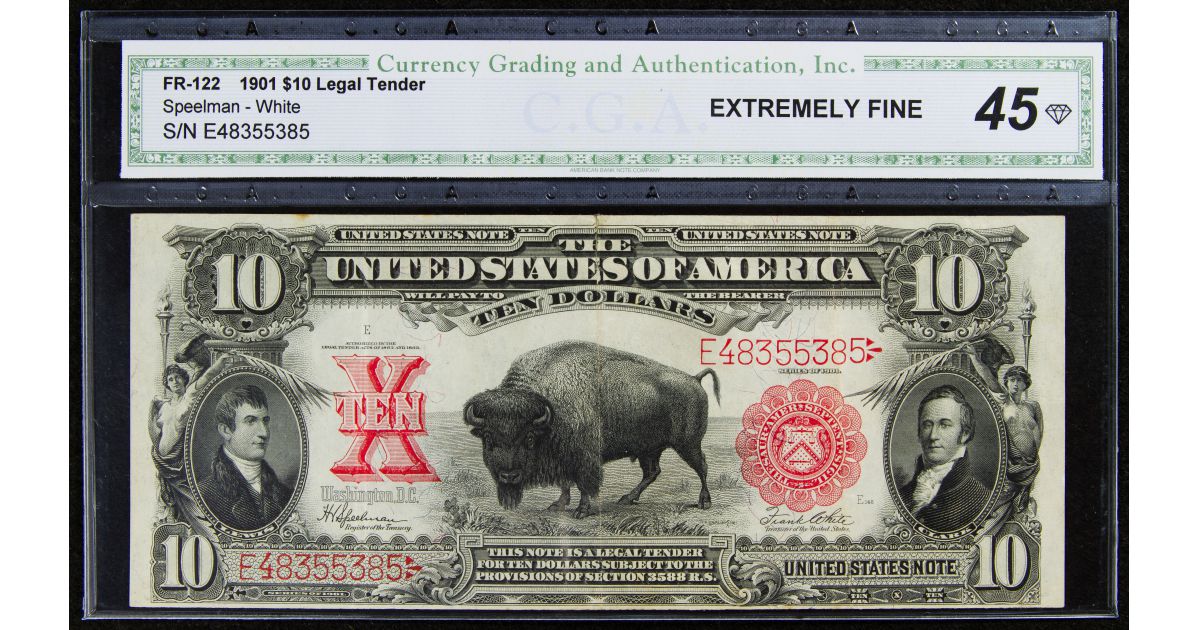 Lot 18 1901 10 "Bison" Legal Tender Leonard Auction Sale 226