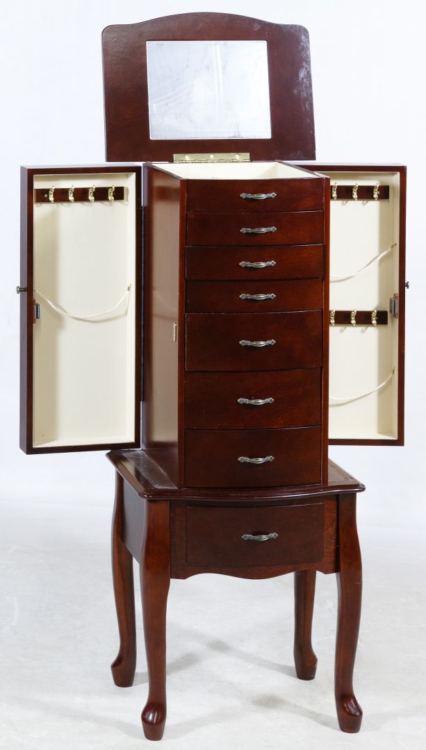 Lot 551 Cherry Stained Floor Standing Jewelry Box