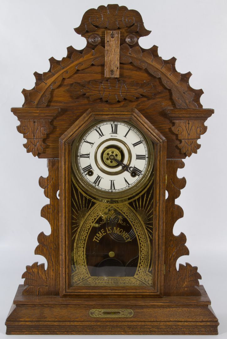 Lot 183 E. Ingraham Victorian Gingerbread Mantle Clock Leonard