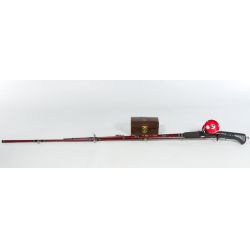ABU Ambassadeur No. 5000 (Sweden) Bait Casting Reel with Case attached to 6 Garcia Ambassadeur 8326-A Fishing pole