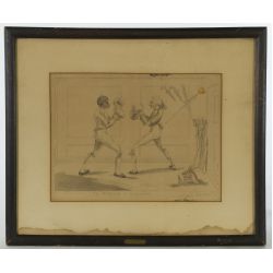 George Moutard Woodward (1760-1809) "The Major at Exercise" Framed Etching