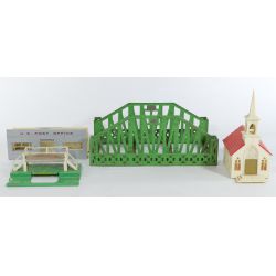 Lionel Train Accessories - Trestle Bridge, Milk Car Platform, Post Office and Church