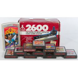 Atari 2600 Game System Console with (10) Game Cartridges with Instructions