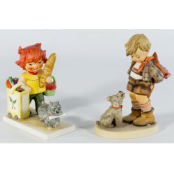 Hummel #317 "Not for You" TMK5 & #53 "The Shopper" TMK4 Figurines (2pcs)