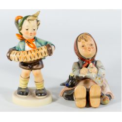 Hummel #69 "Happy Pastime" TMK3 & #189 "Accordion Boy" TMK3 Figurines (2pcs)