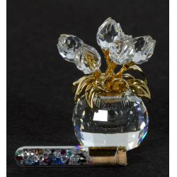 Swarovski Crystal "Memories - Tulip Vase" #9448 with small vial of gems