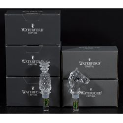 Waterford Crystal Bottle Stoppers in "Horse" (2pcs) & "Pineapple" (3pcs) Pattern
