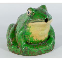 Weller Art Pottery Coppertone Glazed Sprinkler Lawn Ornament Frog
