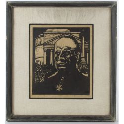 Estate Lot: David Franklin Leavitt (American, 1897-1945) "Mussolini and the Pantheon" Lithograph