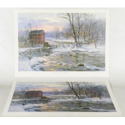 Charles Vickery "Down by the Old Mill Stream" Signed Lithograph (2 pcs)