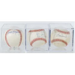 (3) Autographed Baseballs by Nolan Ryan (1993), Bobby Doerr, Sandy and Roberto Alomar