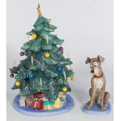 Disney "At Home for Christmas" Tree & Tramp from Lady and the Tramp Figurines with box
