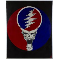 Brad Newberry (American, 20th Century) "Skull" Acrylic on Canvas