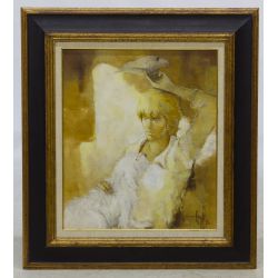 Robert Aillaud Ayo (French, b.1926) "Lady in Yellow" Oil on Canvas
