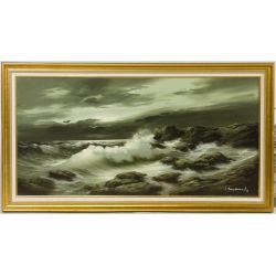 Unknown Artist (American 20th Century) "Seascape" Oil on Canvas