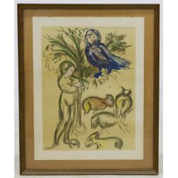 (After) Marc Chagall (Russian, 1887-1985) Lady with Bird & Sheep Lithograph