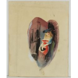 Jack Cole (American, 1914-1958) "Just Give Her the Cash" Watercolor on Paper