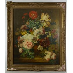 Unknown Artist (19th Century) "Floral Still Life" Oil on Canvas