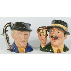 Royal Doulton D 6807 "The Antique Dealer" and D 6796 "The Collector" Toby Mugs