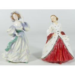 Royal Doulton Ra No 842488 "The Ermine Coat" and HN 2723 "Grand Manner" Figurines