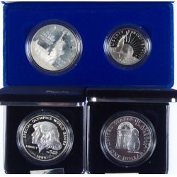 1986 Liberty Proof Silver $1, 1995 Special Olympics $1, 1992 White House 200th Anniversary $1