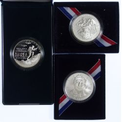 1991 US Korean War Memorial Coin, 2009 Louis Braille Bicentennial Silver Dollar, 2010 Boy Scouts of America Centennial Silver Dollar