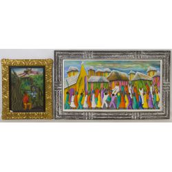 Louines Mentor (Haitian, b.1936) "Haitian Palm Sunday" Acrylic on Canvas