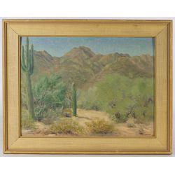 Percy B. Eckhart (American, 1877-1969) "Arizona Desert" Oil on Board