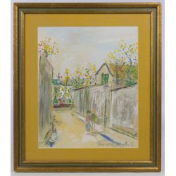 Maurice Utrillo (French, 1883-1955) "Un Coin du Village" Embellished Lithograph