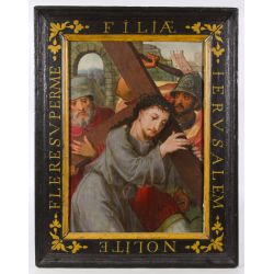 European School (17th Century) "Christ Carrying the Cross" Oil on Board