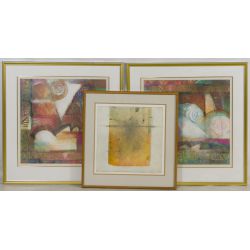 Gloria Fesileer (20th Century) "In & Out Obsession #B-3" Watercolor on Paper