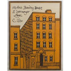 Unknown Artist (20th Century) "Mullens Boarding House" Acrylic on Canvas
