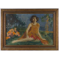 Paul Trebilcock (American, 1902-1981) "Mrs. William Trebilcock" Oil on Canvas