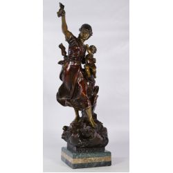 (After) Virgile Morey "Tempete" Recast of a Tiffany & Co. Bronze Statue