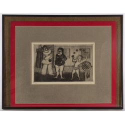 Enrique Marin (Spanish, 20th Century) "Circus Performers" Etching