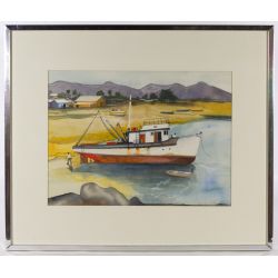 Marshall Smith (American, 20th Century) "Shrimp Boat" Watercolor on Paper