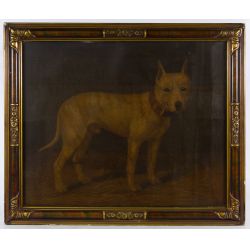 Harry Lyman (American, 1856-1933) "Boston Terrier" Oil on Canvas