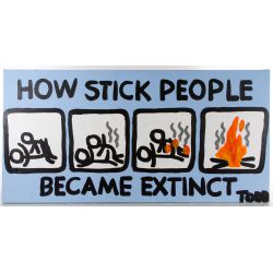 Todd Goldman (American, 20th Century) "How Stick People Became Extinct" Oil on Canvas