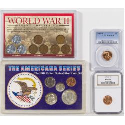 1953-D 1c MS-65 RD PCGS, 1953-D 1c MS-65 RD NGC, The Americana Series 1964 Coins, World War II Penney Collection