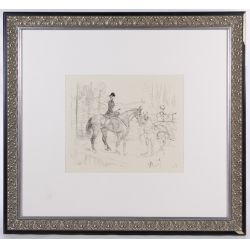 Henri de Toulouse-Lautrec (French, 1864–1901) "Riders in The Park" Lithograph