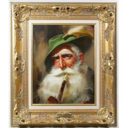 Donald James Zolan (American, 1937-2009) "Old Burgermeister" Oil on Canvas