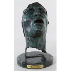 (After) Auguste Rodin (French, 1840-1917) "Mask of Sorrow" Bronze Sculpture