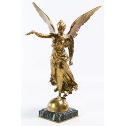 (After) Ferdinand Barbedienne (French, 1810-1892) "Margueste" Bronze Patina Statue