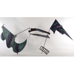 Douglas Ross (American, 20th Century) "Badinage IV" Steel and Acrylic Sculpture
